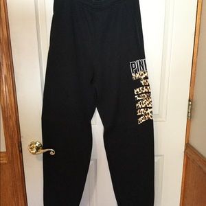 Pink by Victoria’s Secret black and leopard sweats